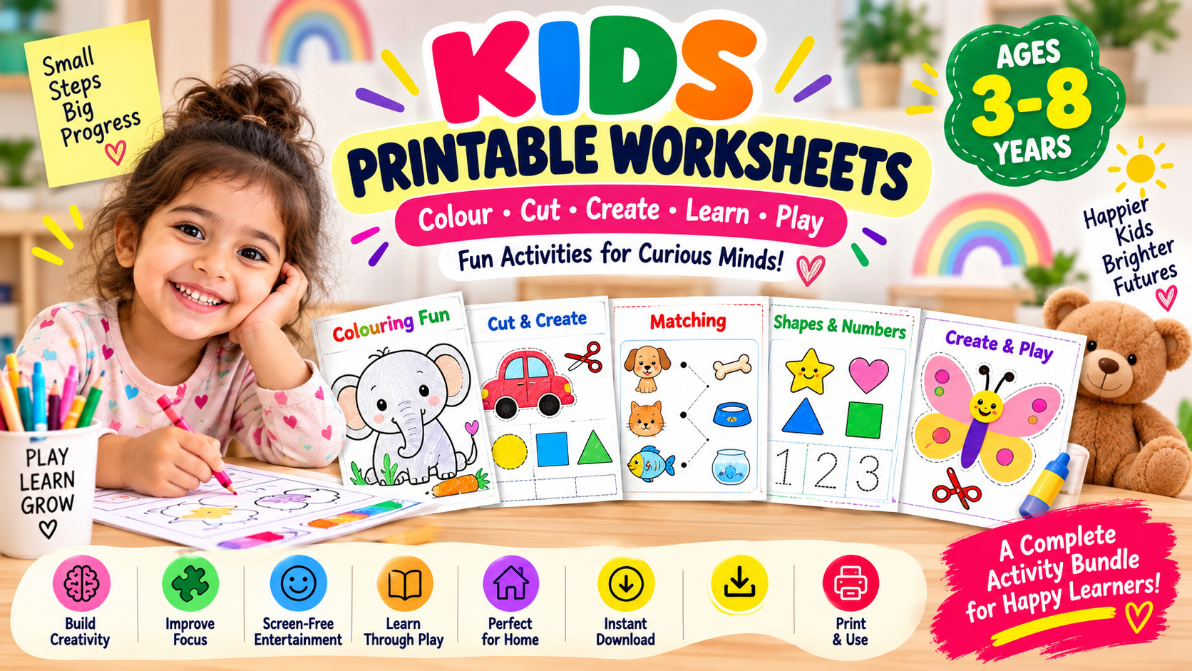 The Ultimate Kids Printable Activity Book — Colour, Cut, Create & Play